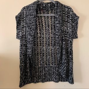 Short Sleeve Open Front Sweater